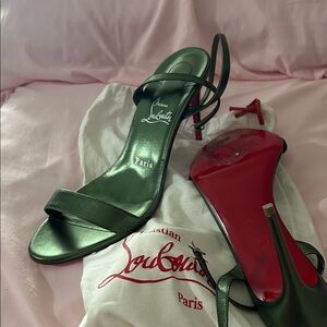 Christian Louboutin Metallic Green Heels